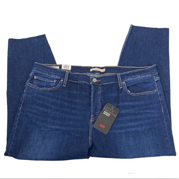 Levis Big E Jeans Wedgie Skinny Womens SZ 22W Crop Raw Hem Button Fly Plus - Picture 15 of 16